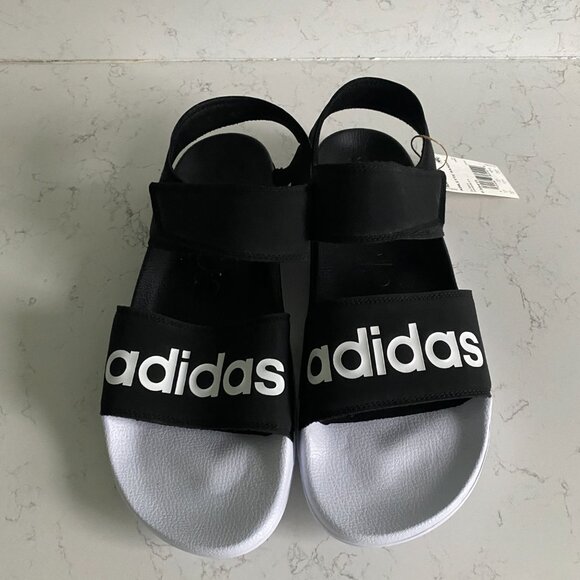 NWT Adidas Men’s Slingback Strap Adilette Black and White Sandals Size 13 main image 10